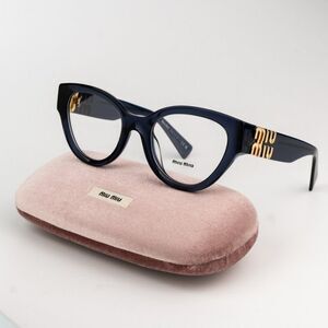NEW Miu Miu MU01VV 08Q1O1 Dark Blue Women Eyeglasses MU 01VV